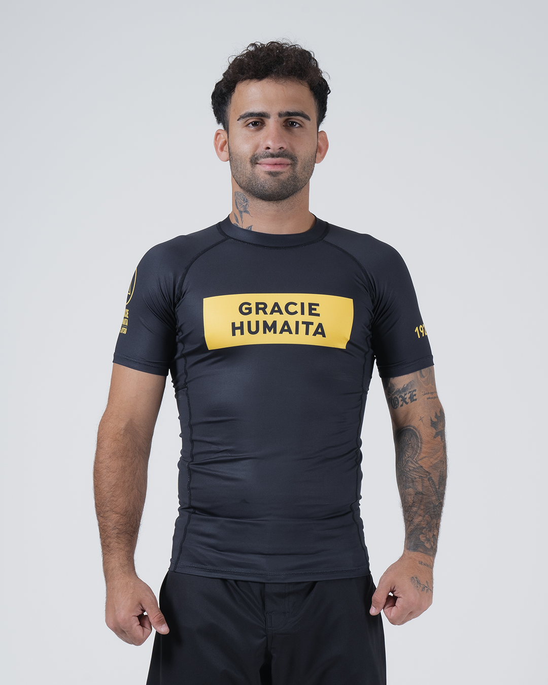 Mens Gracie Barra Grappling Rashguard Spandex Compression MMA