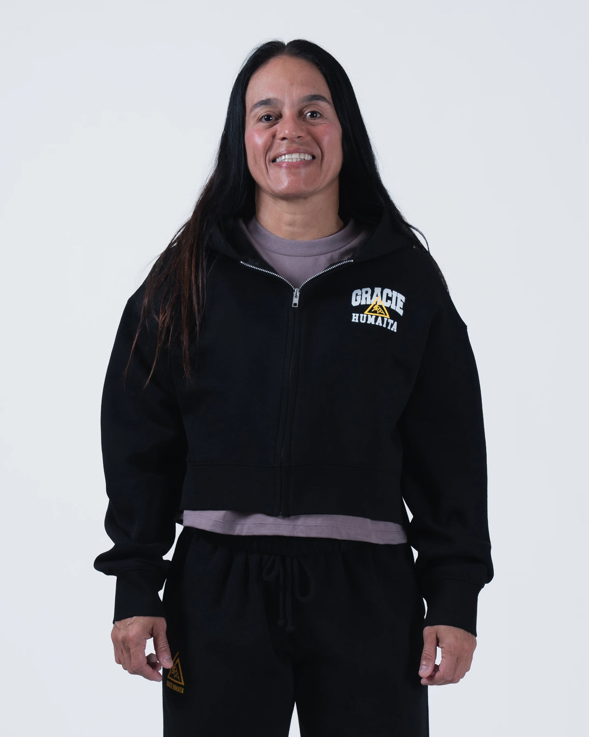 Gracie Humaita College Stack Crop Zip Up Hoodie