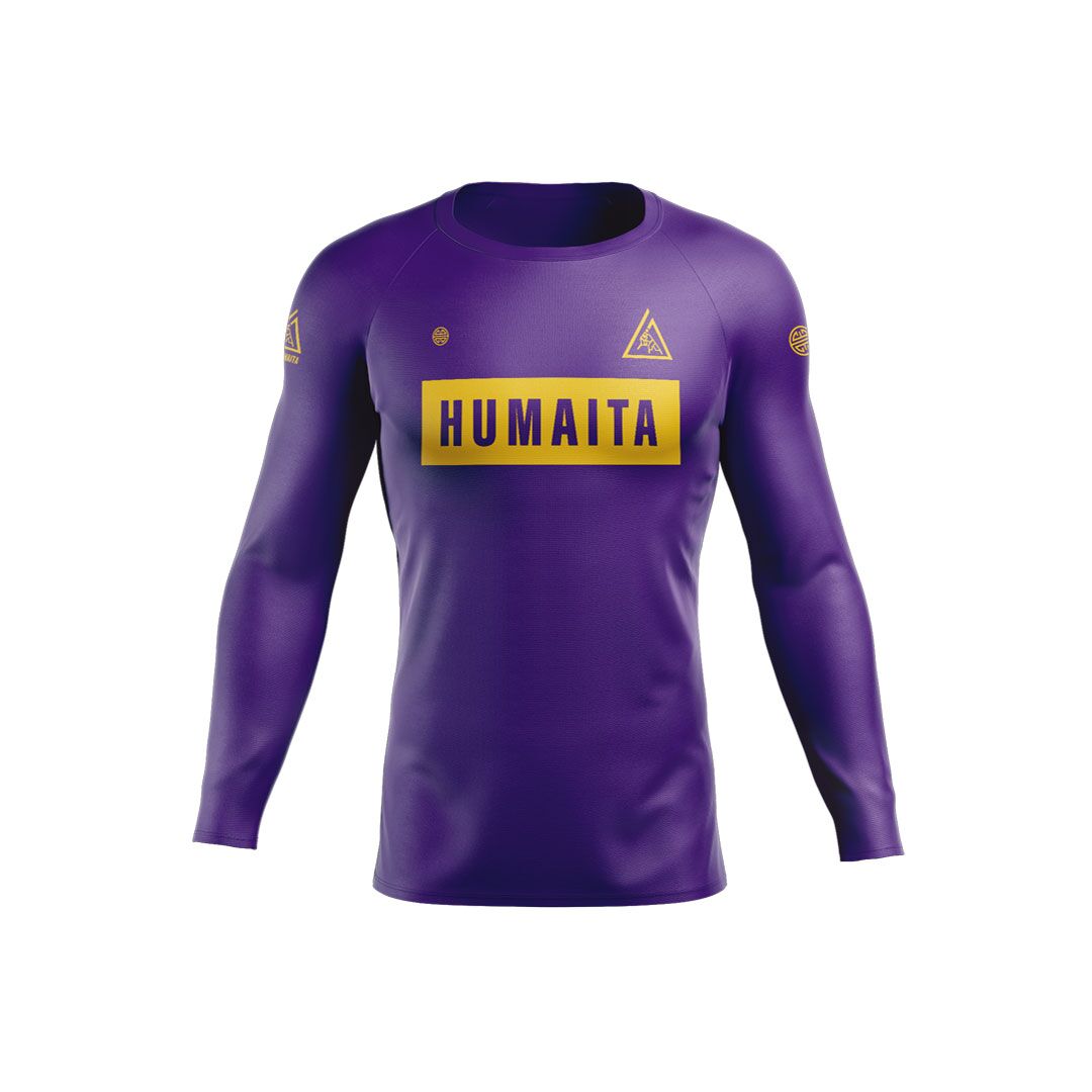 Gracie Humaita Ranked L/S Rash Guard Purple Belt Front View