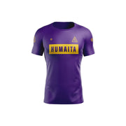 Gracie Humaita 4 Panel Short Sleeve Ranked Rash Guard Purple Belt Front View