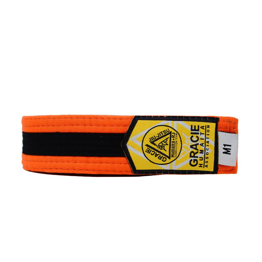 Gracie Humaita Youth Orange Belt with Black Strip
