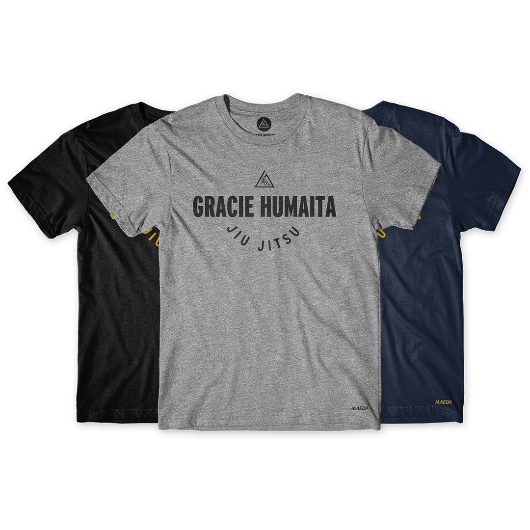 Gracie Humaita College Tee Gray Black and Blue