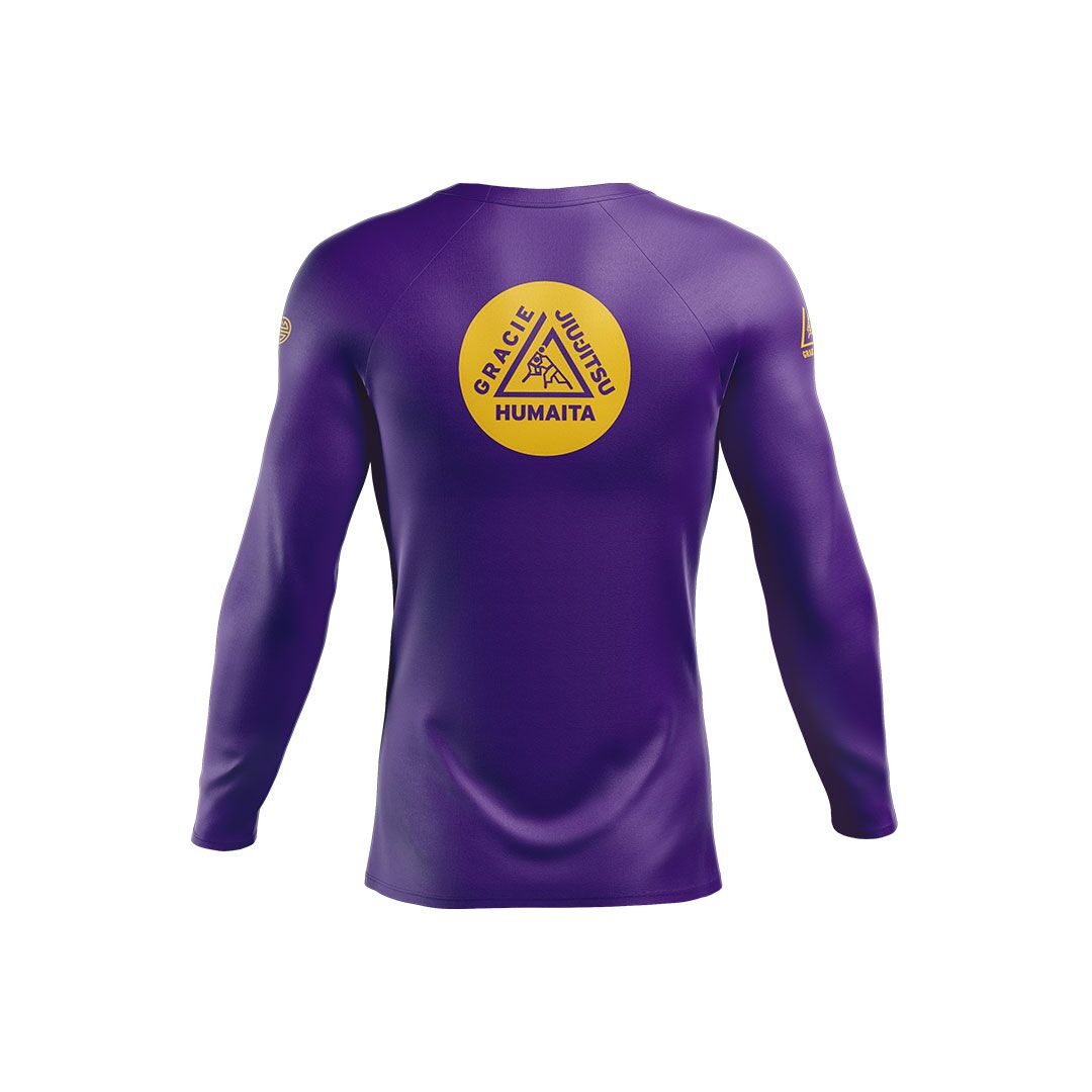 Gracie Humaita Ranked L/S Rash Guard Purple Belt Back View