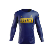 Gracie Humaita Ranked L/S Rash Guard Blue Belt Front View