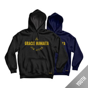 Gracie Humaita College Youth Hoodie Black and Blue