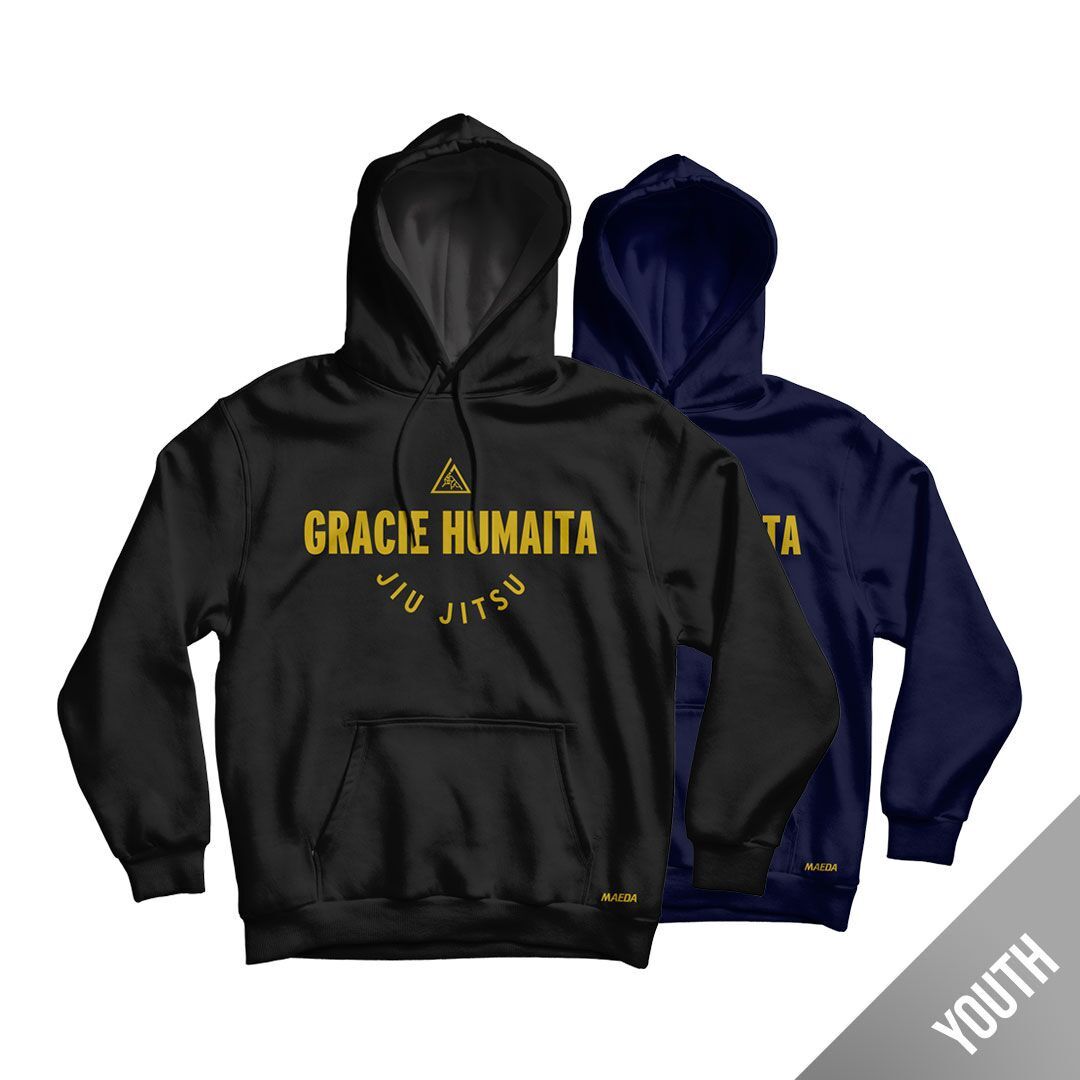 Gracie Humaita College Youth Hoodie Black and Blue